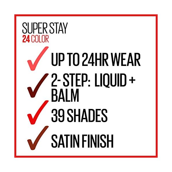 Maybelline Super Stay 24, 2-Step Liquid Lipstick Makeup, Long Lasting Highly Pigmented Color with Moisturizing Balm, Keep It Red, Red, 1 Count