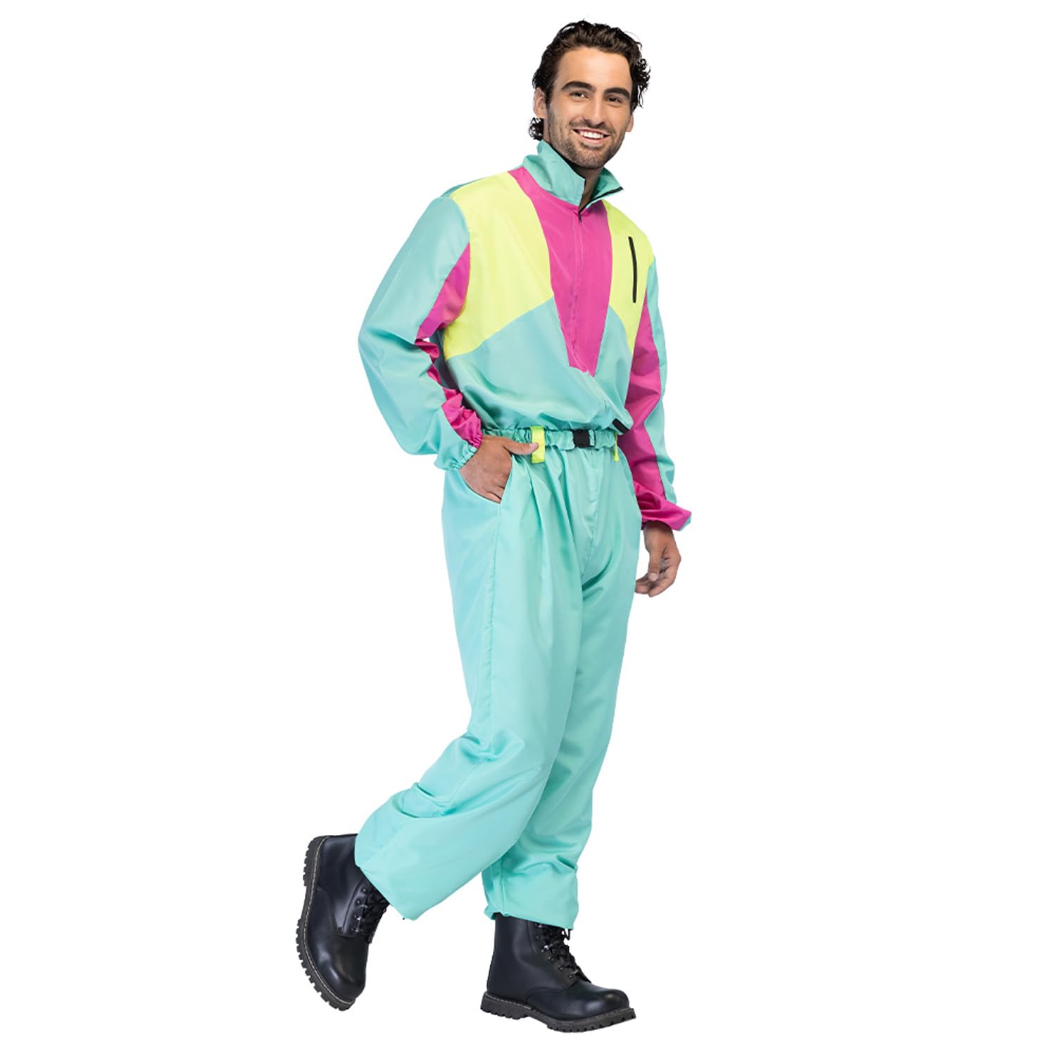 Boland – Combinaison de ski rétro, brille sous la lumière noire, costume des années 80 pour hommes, tenue pour après-ski, costume pour carnaval