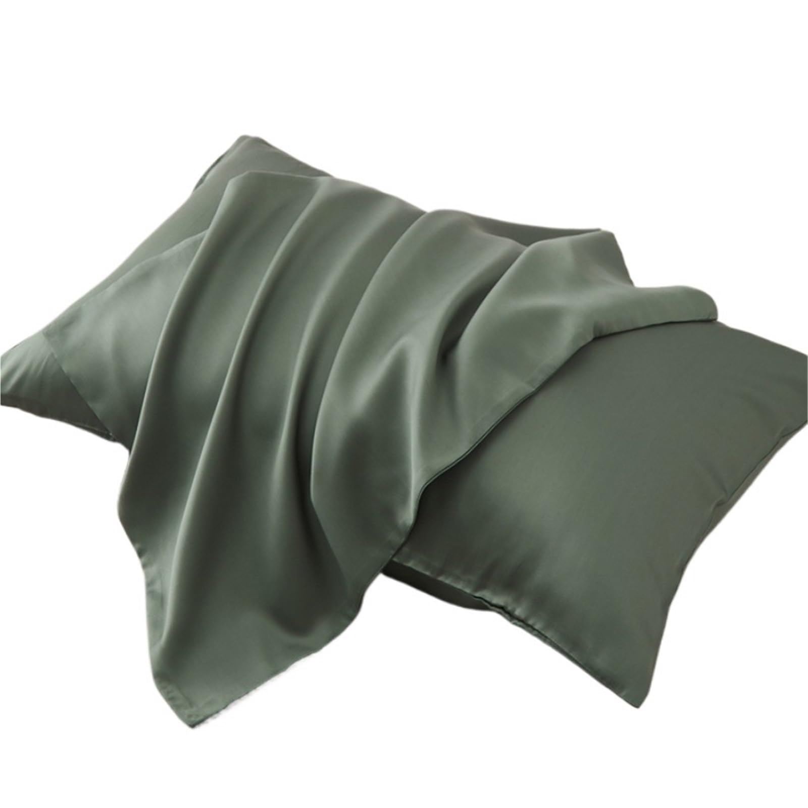 Silk Pillowcase 2pcs Fiber Pillowcase.Silky Cool Feeling Pillow Cases Breathable Solid Pillow Cover For Home Summer 48 * 74cm