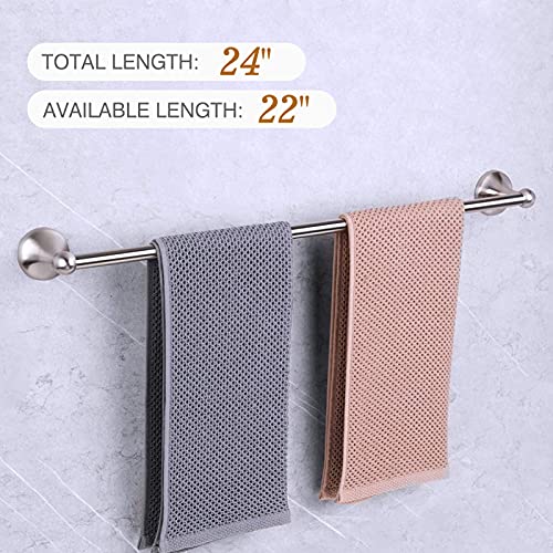Ushower Satin Nickel Bathroom Hardware Set, Includes 24 Inch Bath Towel Bar, 4 Piece #TOP1