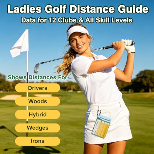 Image of 2 Pack Golf Club Distance Card, Waterproof Yardage Chart Card, Credit Card Size and Easy Carry, Quick Reference Guide with Clip, Golf Bag Accessories for Men Women Golfers | Durable、Hassle-Free、Pocket-Sized、Great Gift