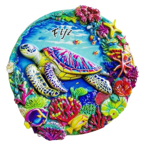 Fiji 3D Ocean Style Fridge Magnet Souvenir Gift,Resin Handmade ‌Fiji Refrigerator Magnet Home & Kitchen Decoration Collection