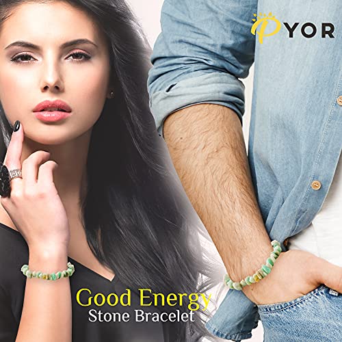 Pyor Amazonite Crystal Bracelet Positive Energy Generator Healing Stone Jewelry Reiki Bracelets Irregular Chips Stone Beads Good Luck Charm Gems Prosperity Wealth Crystals Chakra Balancing Energy Gift #TOP3