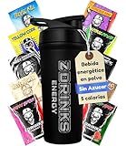 Bebida Energetica en Polvo Sin Azucar Con Cafeina Minerales y Vitaminas Sabores Naturales Bajo en Calorias Ideal para Gamers Apasionados del Deporte Pack Degustacion 10 Muestras + Shaker Inoxidable