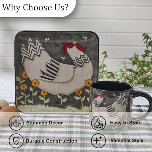 Juego de 4 tazas My Little White Hen Park Designs gris miniatura 6