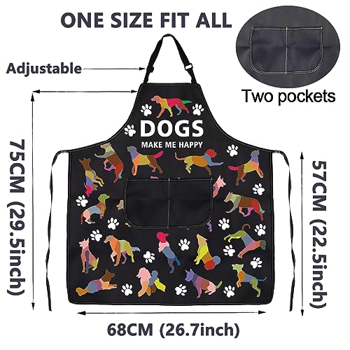 BNQL Cute Dog Apron - Waterproof & Puppy-Safe for Groomers Trainers, Cooking & Dog Lovers - Happy Color, Dogs Make Me Happy Color - Image 2