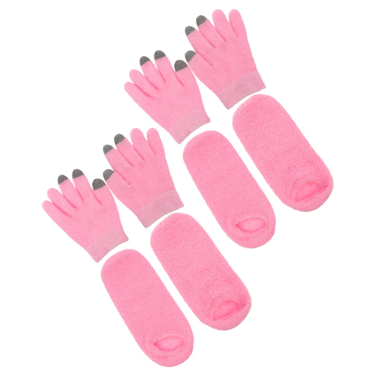 NOLITOY 2 Paare Feuchtigkeitsspendende Touchscreen handschuhe und Anti rutsch socken Set aus Weichem Garn Strapazierfähig und Angenehm für Trockene Hände und Füße Geeignet für