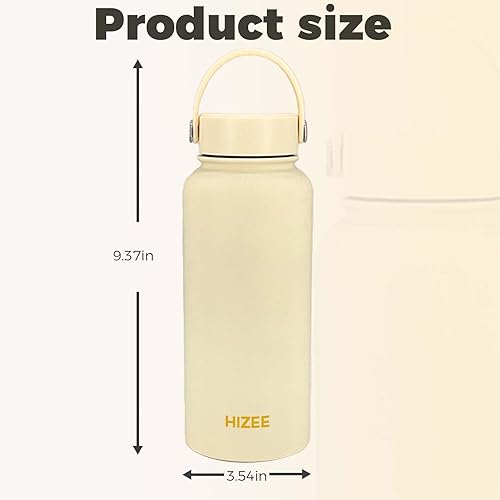 Miniatura 3 de Botella de agua deportiva de 32 onzas con tapa, botella de agua a prueba de fugas, doble aislamiento al vacío, botella de agua aislada de acero