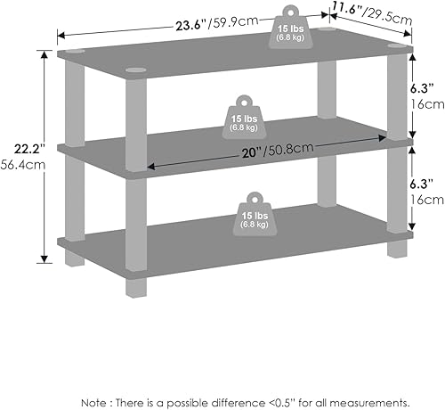 Vista 198 de Furinno Turn-N-Tube - Estantería multiusos de 5 niveles, estantería para exhibición, almacenamiento o libros, de tubos redondos, color americano