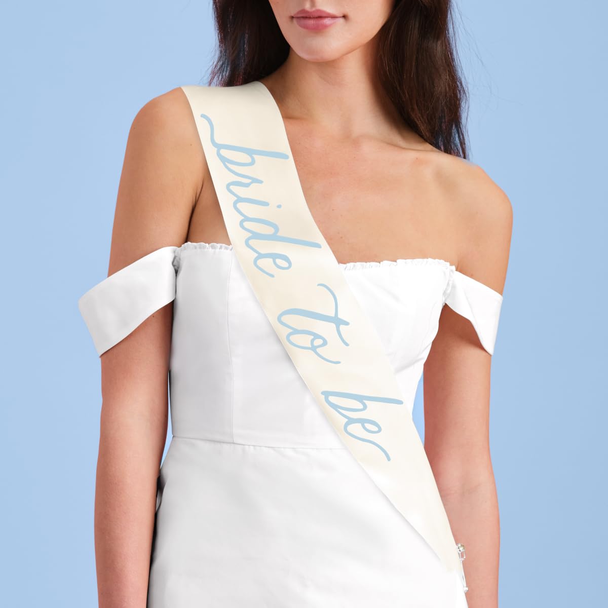 Photo 1 of xo, Fetti Bride to Be Sash – 1 Cream + Blue Sash | Something Blue Bachelorette Party, Bridal Shower, Last Toast On The Coast, Coastal Bach Accessory