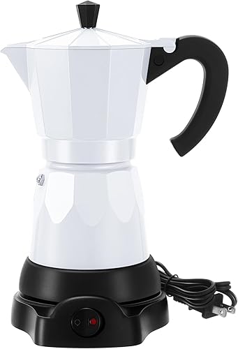 Miniatura 11 de Olla de Café Lemosae 6 Tazas Eléctrica Cafetera de Espresso Italiana Moka 300ml Portátil de Aluminio con Base Desmontable, Regalo para Hogar y Viaje