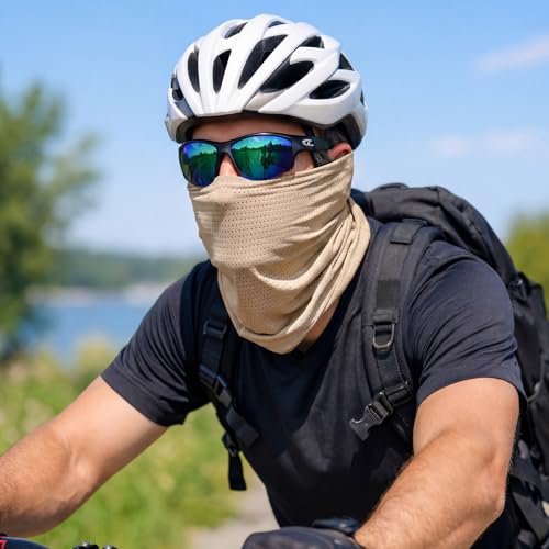 Image of Geyoga 2 /4 Pack Cooling Neck Gaiter Summer Breathable Balaclava Face Mask with Mesh Holes UV Protection Sun Scarf Men Women
