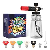 Foam Cannon for Pressure Washer with Wide Mouth, Adjustable Snow Foam Lance for Car Wash, 1/4