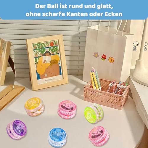 Responsive Yoyo, 6 Stück Yoyo mit Leerlauf und Kugellager, Für Anfänger und Fortgeschrittene, Geeignet für Partys, Events und Outdoor-Aktivitäten, Zufällige Farbauswahl, 6 cm Durchmesser