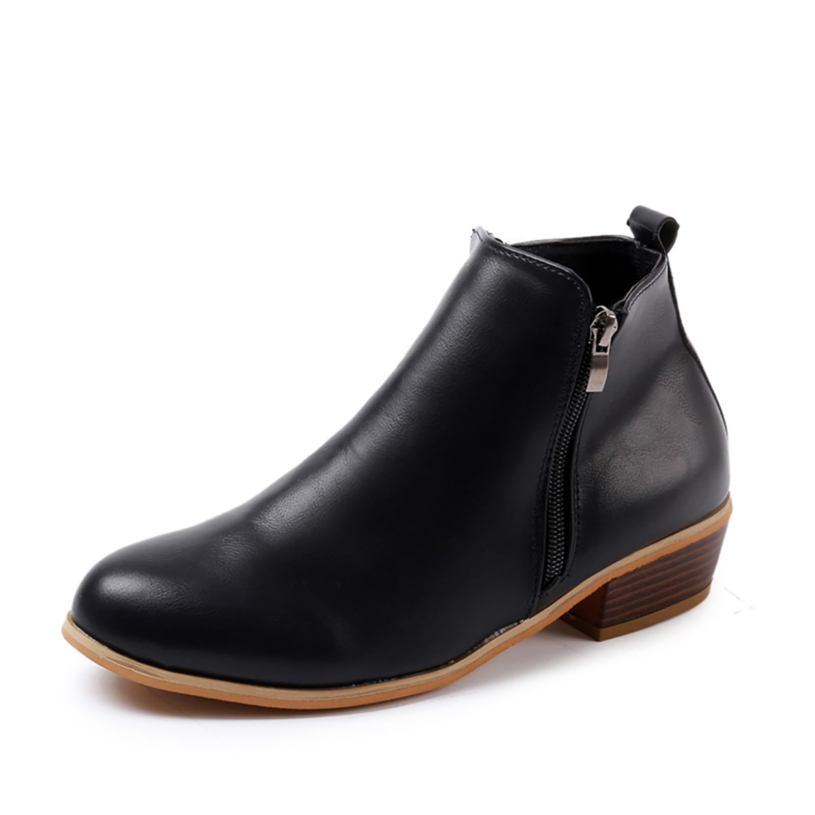 Unifizz Womens Ankle Boots Classic Low Heeled Short Booties Casual Comfortable Boots