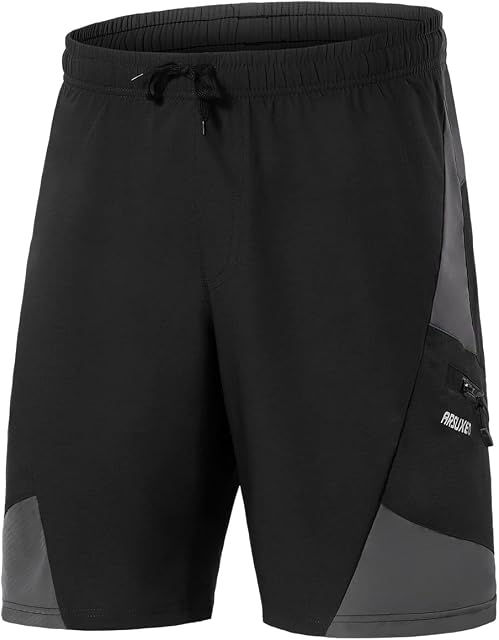 ARSUXEO Mens Mountain Bike Shorts MTB Shorts with Liner Padded Biking Cycling Shorts Loose Fit Lightweight B2204