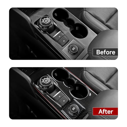 Image of Car Carbon Fiber Gear Shift Control Panel Decal Interior Trim Cover Accessories for Ford Bronco Sport 2021 2022 2023 2024
