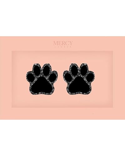 MERCY LONDON Glitter Pasties Nipple Covers Stickers for Women - Black Paw