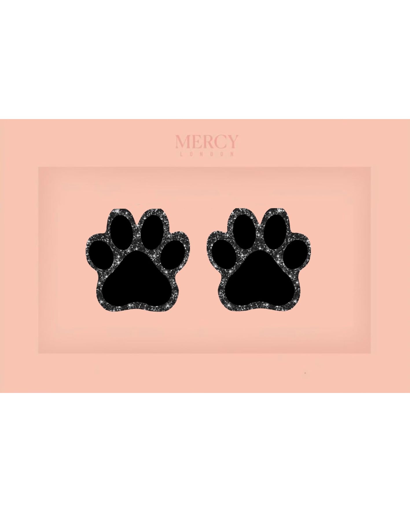 Mercy London Women's Black Paw Glitters Pasties Nipple Covers Stickers For One Size