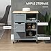 HOMCOM Rolling Kitchen Island Cart, Bar Serving Cart, Compact Trolley on Wheels with Wood Top, Shelves & Drawers for Home Dining Area, Grey