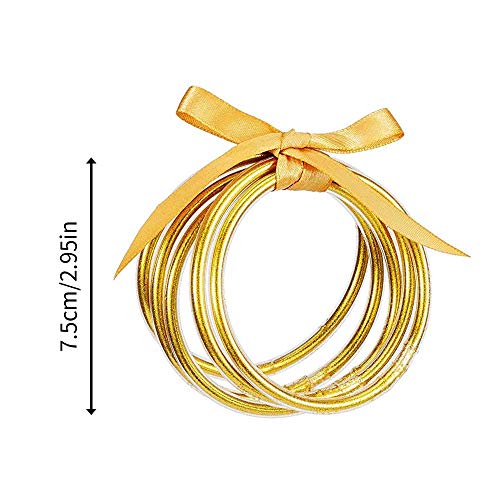 MJartoria Bundle - Glitter Jelly Bangles Bracelets Set Glitter Filled Jelly Silicone Bracelets for Women Girls2