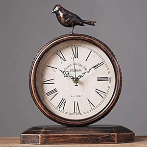 Classic Retro Desk ClockSilent Non Ticking Mantel ClocksBattery Operated Bedside Table ClockOffice Desktop Decoration