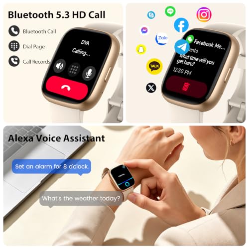 Smartwatch Damen Herren, 1.83" HD Fitnessuhr mit Alexa/Telefonfunktion – Ansicht 2