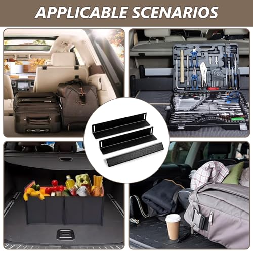 PORFOYO 3 Stück Auto Kofferraum Organizer Klett, Auto Organizer Kofferraum Gepäckfixierung Kofferraum Klett Fixierung, Kofferraum-Teiler für Pkw Van SUV Limousine Kombis