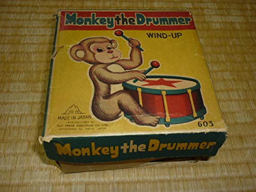 富士プレス 【 モンキー・ザ・ドラマー 】ブリキ玩具 【動作良好】1960年代 Amazon | □近い 1960年代 共箱付き シール 玩具！ブリキ 日本製 富士