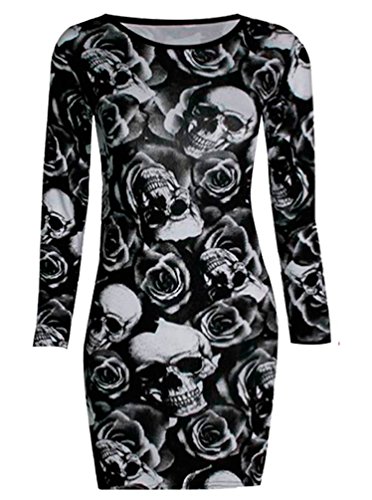 Robe tunique moulante pour femme Motifs variés Batman Têtes de mort - Noir - Noir - 38 Cover