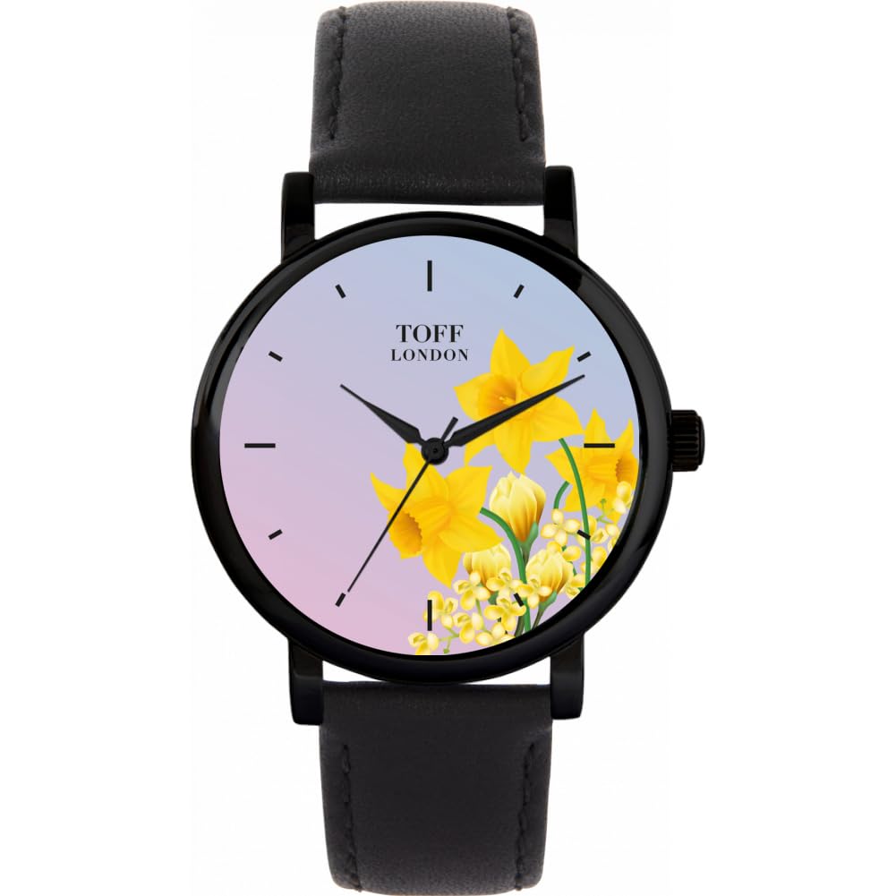 Yellow Daffodil Watch Damen 38mm Gehäuse 3atm wasserdichtes Quarzwerk Luxus modisch
