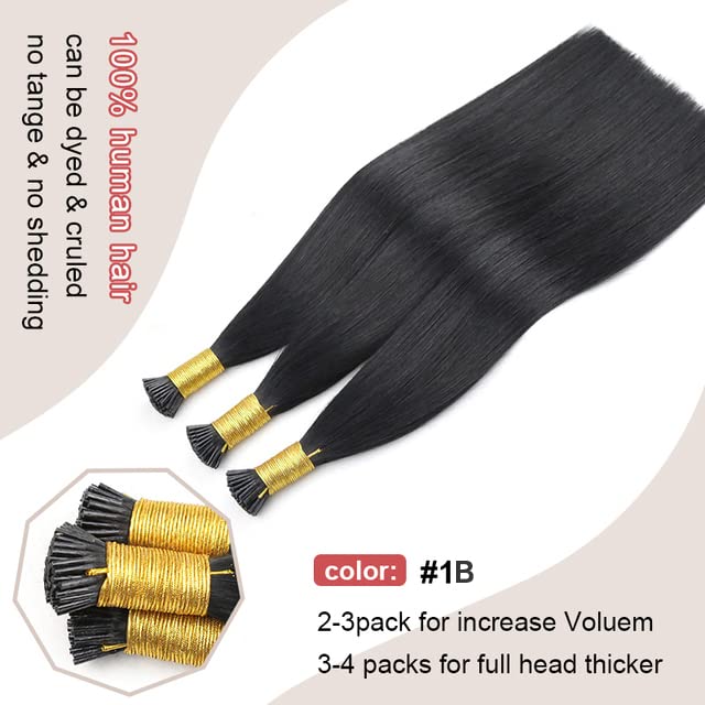 Miniatura 5 de Extensiones de cabello humano Remy con punta en I de 20 pulgadas, 50 hebras por paquete, extensiones de cabello con queratina preunida, extensiones