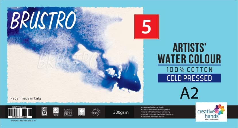 Brustro Artists Watercolour Paper 100% Cotton Cold Pressed 300 GSM Size- A2, 5 Sheets (B07SD3ZPS1) Amazon Price History, Amazon Price Tracker