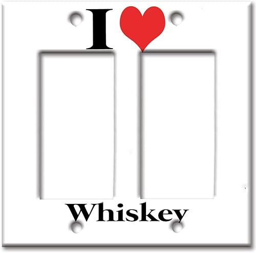 Arte Platos marca Switch Plate I Heart Whiskey, Multicolor