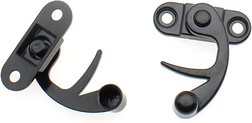 Miniatura 3 de Paquete de 4 cierres de gancho antiguo, cierre de bloqueo oscilante de aleación de zinc con tornillos de montaje para joyero, gabinete, caja de