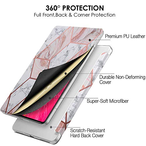 Image of DuraSafe Cases for iPad Air 5th 4th 6th 11th [ Air 11 /6 2024 /5 2022 /4 2020 ] A2588 A2316 MYFQ2HN /A MYFM2HN /A MYFR2HN /A MYFN2HN /A MYFQ2HN /A MYFM2HN /A MYFR2HN /A Printed PC Cover - Marble Pink