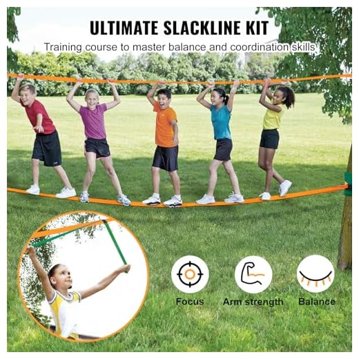 Happybuy 60ft Slackline Kit for All Ages