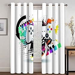 Paneles Japoneses Para Habitaciones Juveniles Amody Cortinas Salon Modernas Dobles, Cortina Opaca Habitacion Juvenil Game Remote Control 214x138CM Cortina para Dormitorio