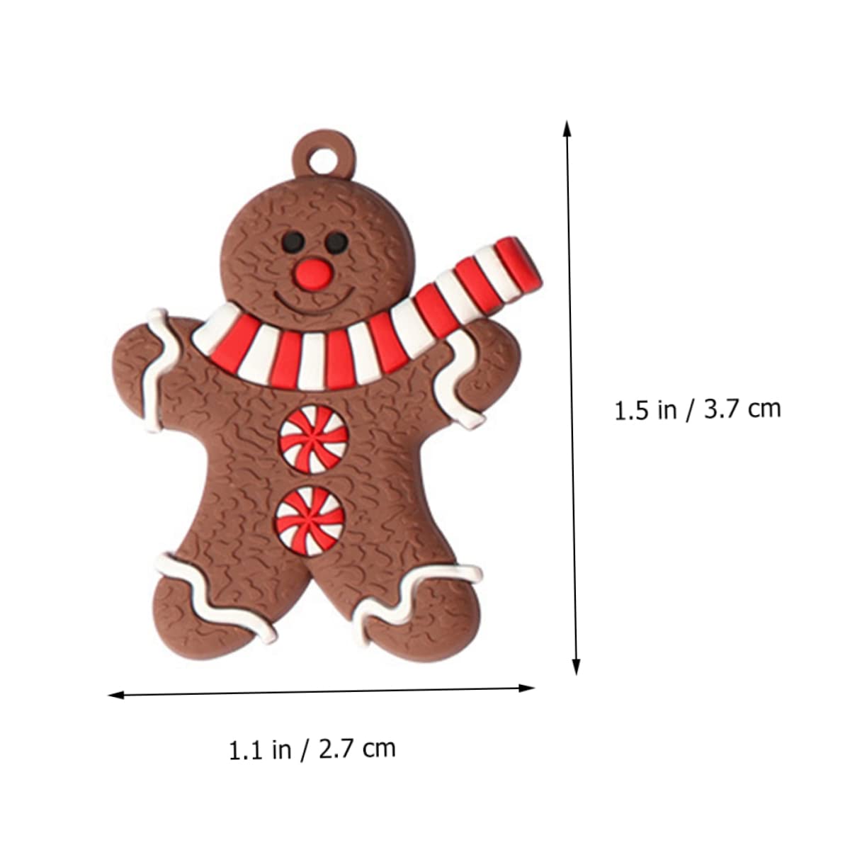 24piezas Adorables Adornos De Jengibre para Colgar El Árbol De Navidad Decoraciones De PVC para Árbol De Navidad para Decorar Fiestas y Celebraciones Navideñas