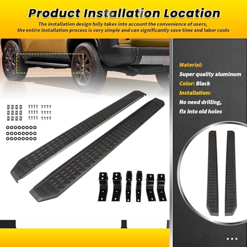 Estribos laterales de aluminio negro para Land Cruiser 2024-2025 miniatura 4