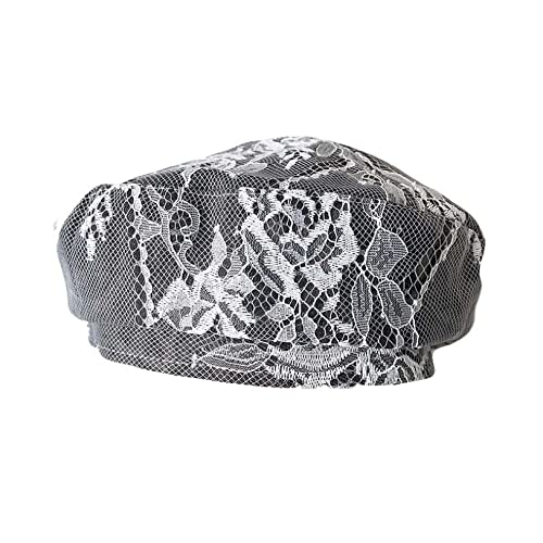 French Beret Floral Lace Denim Octagonal Beret Casual And Chic Painter Hats Luxury Flower Lace Korean Version Dome Bud Hat #TOP27