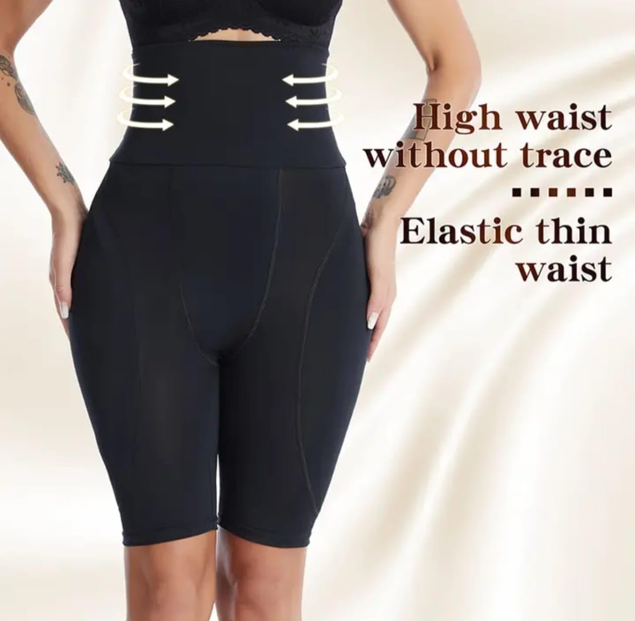 munaafi® Women Thigh Slimmer with High Waist and Fake Buttocks Removable Padded's Body Sculpting Shaping Panties (M, Black) - Image 3 thumbnail
