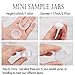 ZEJIA 3 Gram Sample Containers with Lids, 75Pack Tiny Sample Jars with Labels, Mini Plastic Cosmetic Containers for Beauty Products, Lip Balms, Lotion, Powder (Clear Lids)