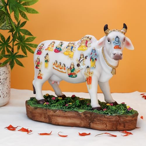 Estatua Nandi Dios Hindu 8.7 pulg Polystone Multicolor miniatura 1