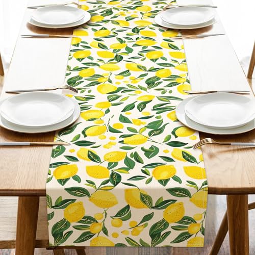 Croar Lemon Dining Table Runner, Spring Summer...