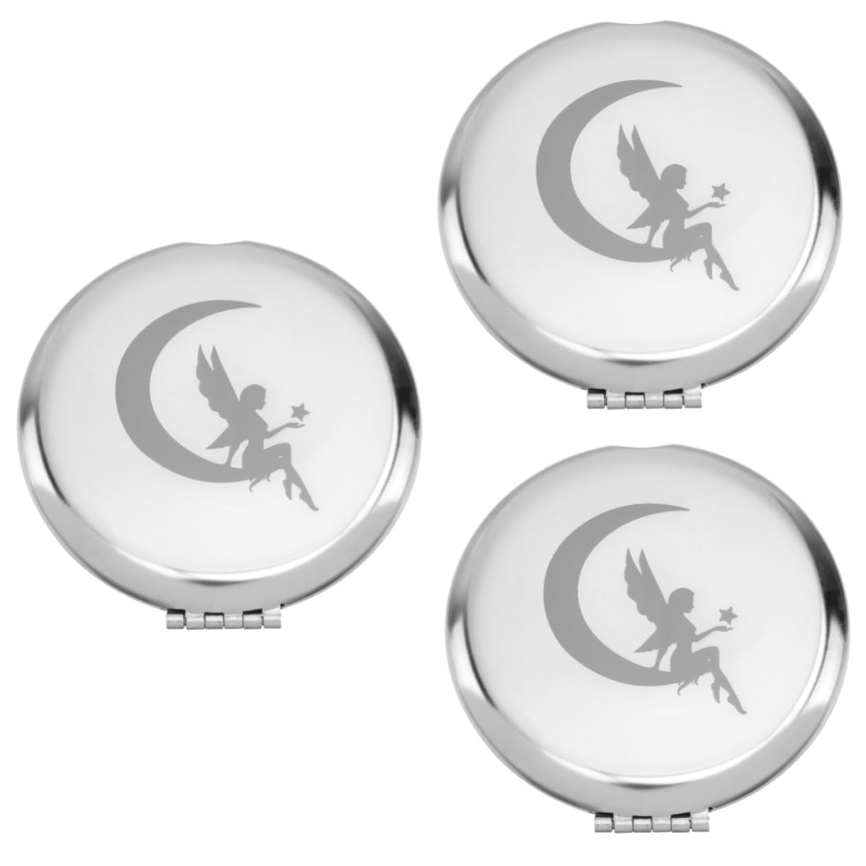 Miroir compact sculpté pour femme au design raffiné et structure pliable
