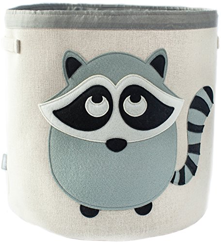 Large Collapsible Canvas Storage Bin for Kids, Cute Animal Theme Woven Basket for Toys, Baby Items, Children's Clothes & More : Durable Fabric, 15