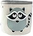 Grey Bee Animal Theme Collapsible Canvas Storage Bin for Kids, Grey - Raccoon