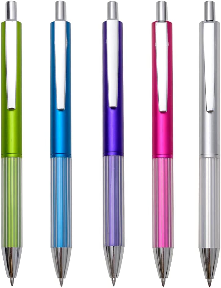 MiSiBao Ballpoint Pens Black Ink 1mm Medium Point Work Pen with Super Soft Grip Pen for Men Women Retractable Office Business (5-count style1)