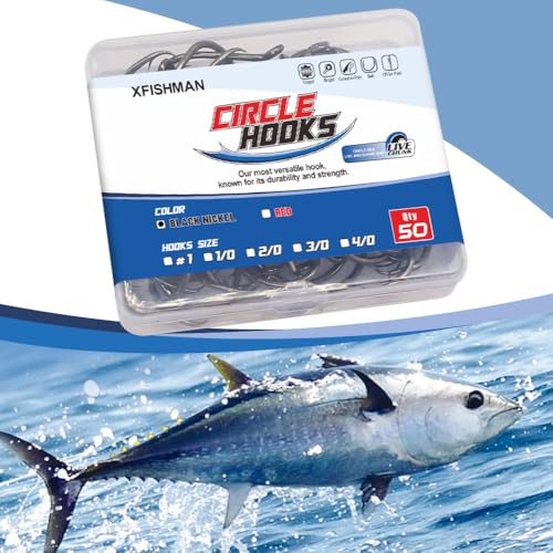 Image of Circle-Hooks-Fishing-Equipment-Octopus-Hooks-Saltwater-50 Pack #1 -12 /0